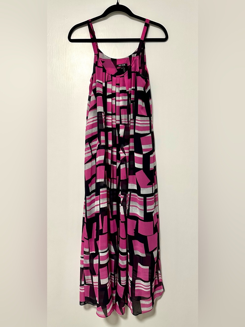 NIC+ZOE Pink Geometric Maxi Dress